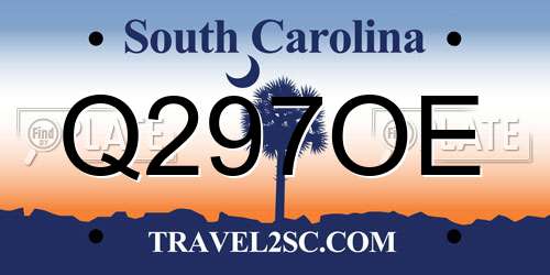 Q297OE South Carolina License Plate
