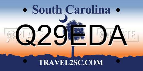 Q29EDA South Carolina License Plate