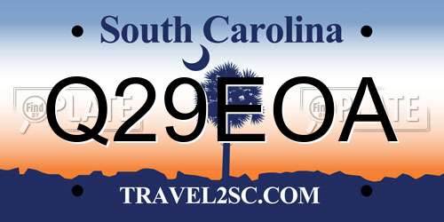 Q29EOA South Carolina License Plate