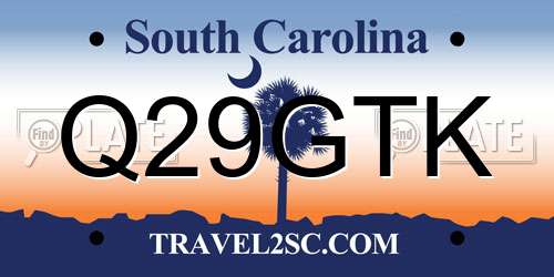 Q29GTK South Carolina License Plate