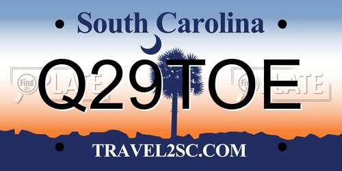 Q29TOE South Carolina License Plate