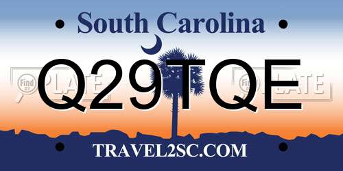 Q29TQE South Carolina License Plate