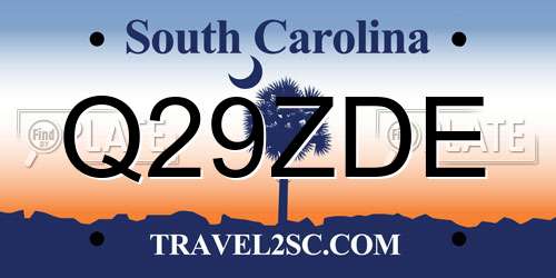 Q29ZDE South Carolina License Plate