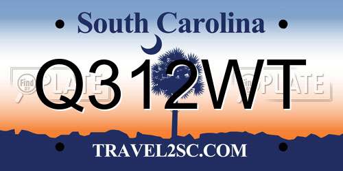Q312WT South Carolina License Plate