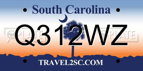 Q312WZ South Carolina License Plate