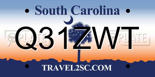 Q31ZWT South Carolina License Plate