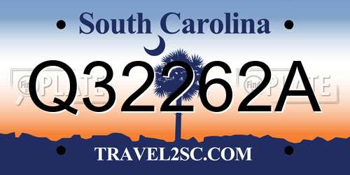 Q32262A South Carolina License Plate
