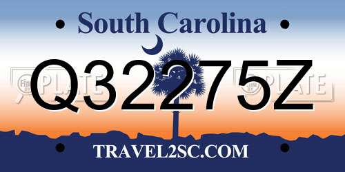 Q32275Z South Carolina License Plate
