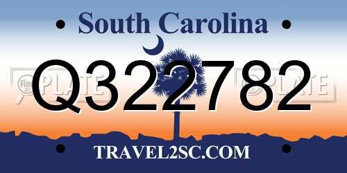 Q322782 South Carolina License Plate