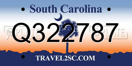 Q322787 South Carolina License Plate