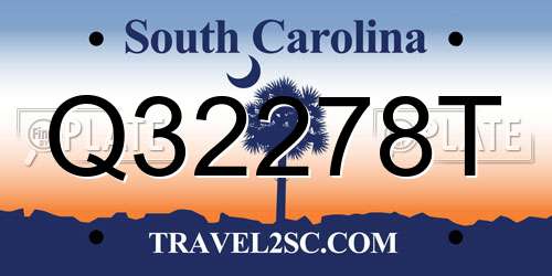 Q32278T South Carolina License Plate