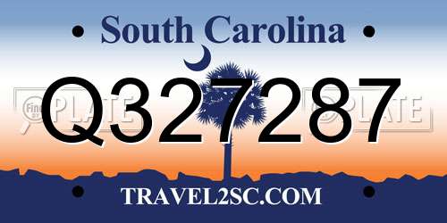 Q327287 South Carolina License Plate