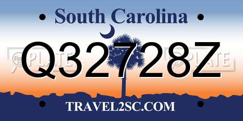 Q32728Z South Carolina License Plate
