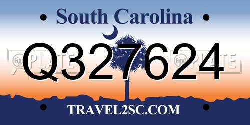 Q327624 South Carolina License Plate