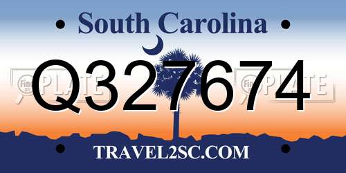 Q327674 South Carolina License Plate