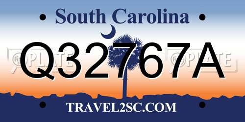 Q32767A South Carolina License Plate
