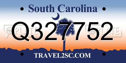Q327752 South Carolina License Plate