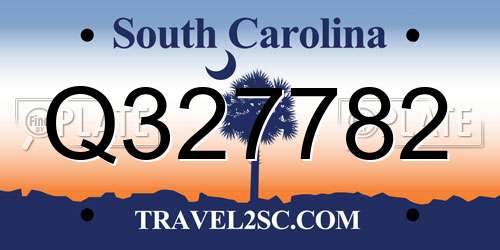 Q327782 South Carolina License Plate