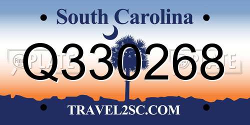 Q330268 South Carolina License Plate