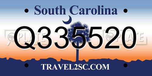 Q335520 South Carolina License Plate