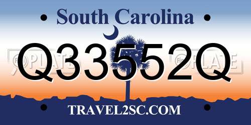 Q33552Q South Carolina License Plate