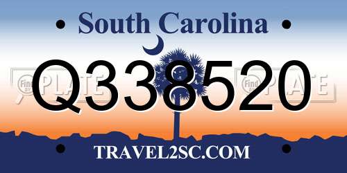 Q338520 South Carolina License Plate