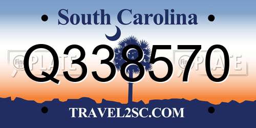 Q338570 South Carolina License Plate