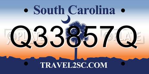 Q33857Q South Carolina License Plate
