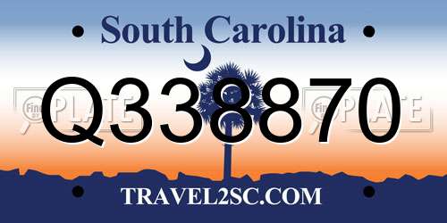 Q338870 South Carolina License Plate