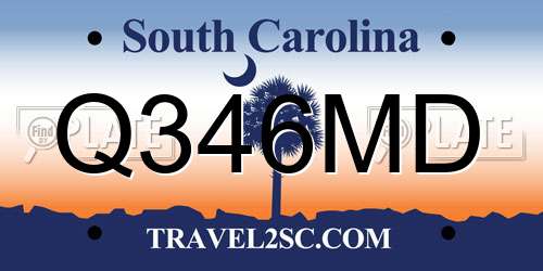 Q346MD South Carolina License Plate