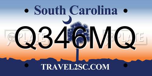 Q346MQ South Carolina License Plate