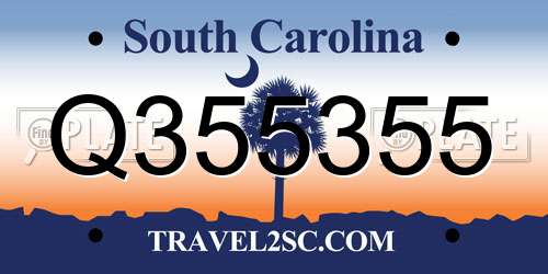 Q355355 South Carolina License Plate