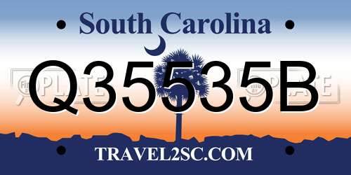 Q35535B South Carolina License Plate
