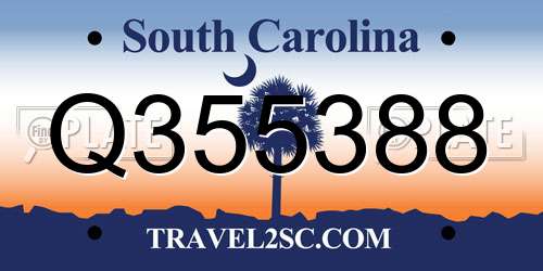 Q355388 South Carolina License Plate