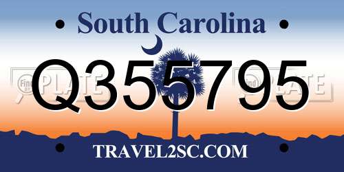 Q355795 South Carolina License Plate