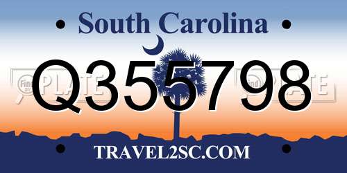Q355798 South Carolina License Plate