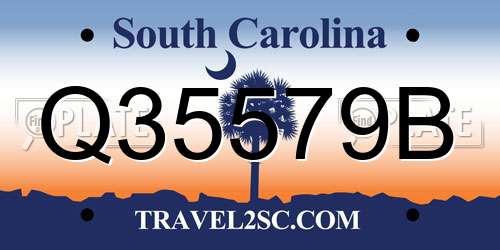 Q35579B South Carolina License Plate