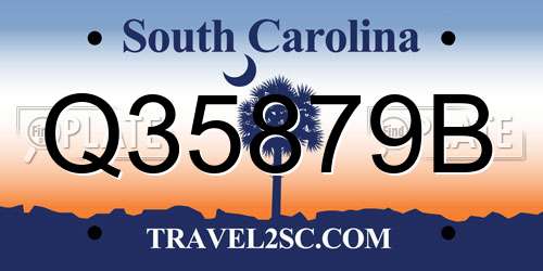 Q35879B South Carolina License Plate