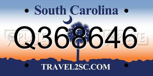 Q368646 South Carolina License Plate