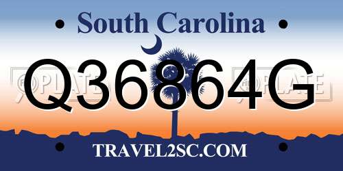 Q36864G South Carolina License Plate