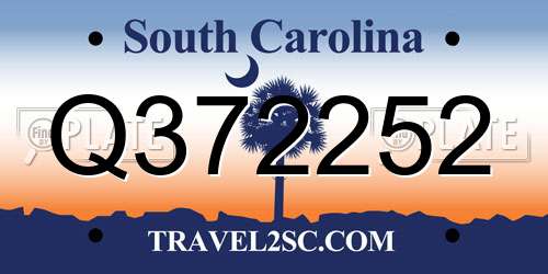 Q372252 South Carolina License Plate