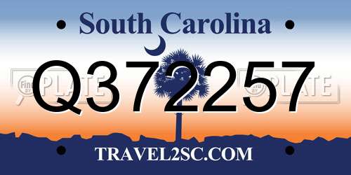Q372257 South Carolina License Plate