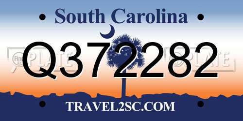 Q372282 South Carolina License Plate