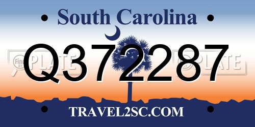 Q372287 South Carolina License Plate