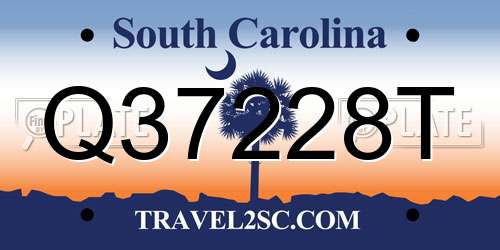 Q37228T South Carolina License Plate
