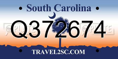 Q372674 South Carolina License Plate