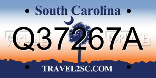Q37267A South Carolina License Plate