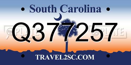 Q377257 South Carolina License Plate