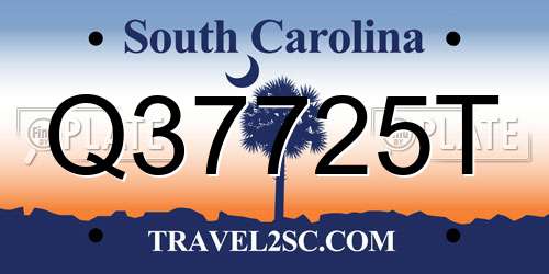 Q37725T South Carolina License Plate