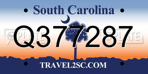 Q377287 South Carolina License Plate